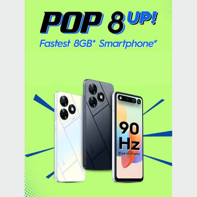 Tecno Pop 8 4GB 128GB - Sleek, Efficient, and Affordable
